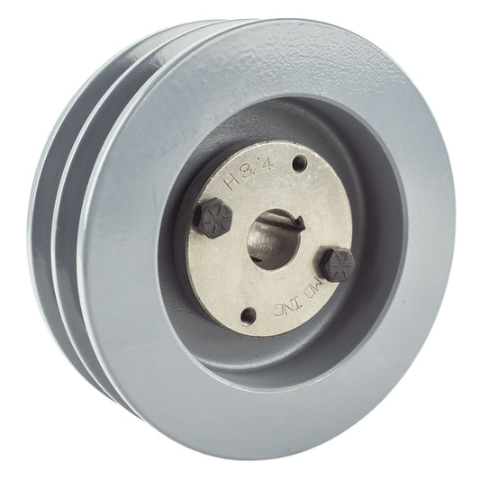  Masterdrive Cast Iron 5.5" Dual Groove Pulley Belt B Section 5L With 3/4" Sheave Bushing 2BK57H(Cast Iron 5 5 2 Groove Dual Belt B Section 5l Pulley With 3 4 Sheave Bushing)