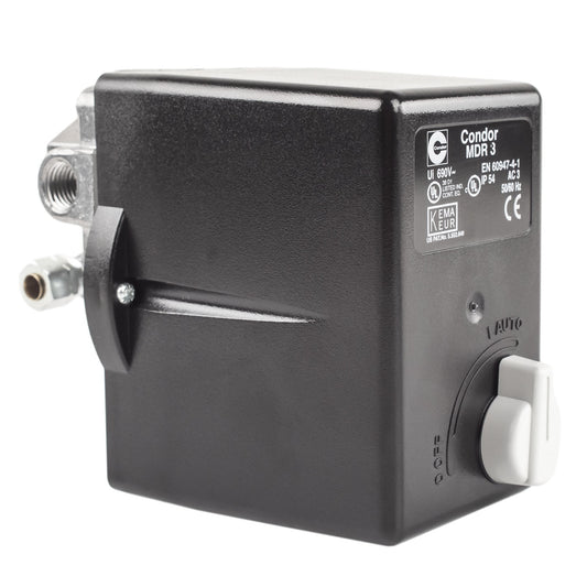  Condor MDR3/11 105-135 PSI 4 Port Pressure Switch Adjustable Overload 1/4" FNPT(Condor Mdr3 11 105 135 Psi 4 Port Pressure Switch Adjustable Overload 1 4 Fnpt)