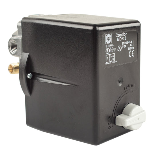  Condor MDR3/16RM 145-175 PSI 4 Port Pressure Switch 22A - 30A Overload 1/4" FNPT(Condor Mdr3 16rm 145 175 Psi 4 Port Pressure Switch 22a 30a Overload 1 4 Fnpt)