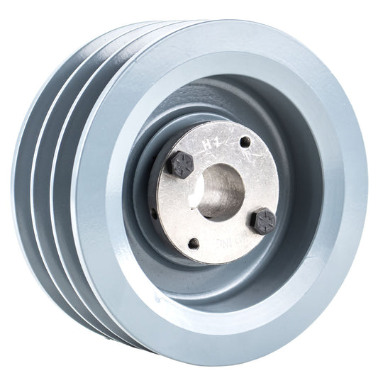  Mastedrive Cast Iron 6" Inch 3 Groove Pulley For Triple Belt B Section 5L With 1" Inch Sheave Bushing 3BK62H(Cast Iron 6 3 Groove 3 Belt B Section 5l Pulley Sheave With 1 Bushing)