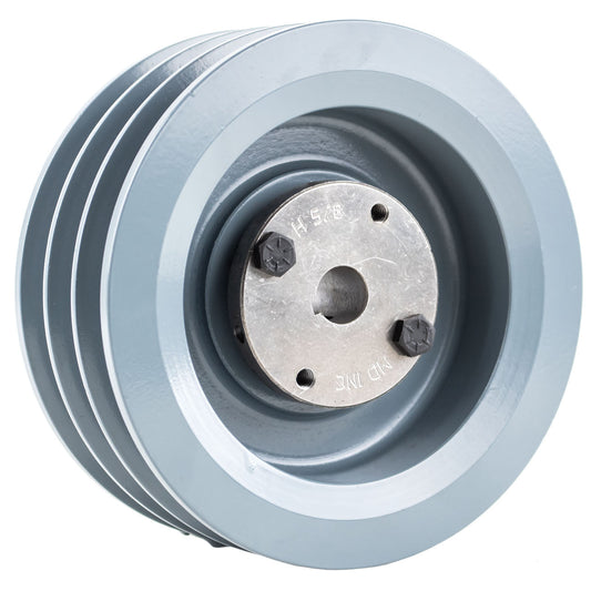  Masterdrive Cast Iron 6" Inch 3 Groove Triple Belt B Section 5L With 5/8 Inch Sheave Bushing 3BK62H(Cast Iron 6 3 Groove 3 Belt B Section 5l Pulley Sheave With 5 8 Bushing)