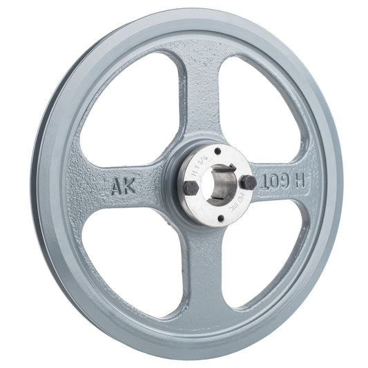  Masterdrive Cast Iron 10.75" Single Groove Pulley For Belt A Section 4L With 1-1/8" Sheave Bushing AK109H(Cast Iron 10 75 Single 1 Groove Belt A Section 4l Pulley 1 1 8 Sheave Bushing)