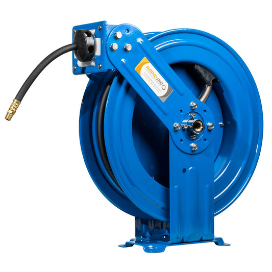  Rapidair 3/8" X 50' Dual Arm Steel Hose Reel 1/2" Inlet 1/4" Outlet R-03050(Rapidair 3 8 X 50 Ft Hose Reel 1 2 Inlet 1 4 Npt Outlet Dual Arm Metal R 03050)