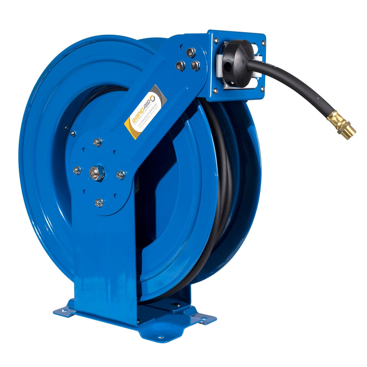  Rapidair 1/2" X 50' Dual Arm Steel Hose Reel 1/2" Inlet And Outlet R-05050(Rapidair 1 2 X 50 Ft Hose Reel 1 2 Inlet X 1 4 Npt Outlet Blue Dual Arm Metal R 05050)
