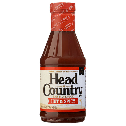  Head Country Hot & Spicy BBQ Sauce Heat With A Tangy Edge 20 Oz Bottle(Head Country Hot Spicy Bbq Sauce 20 Oz Bottle)