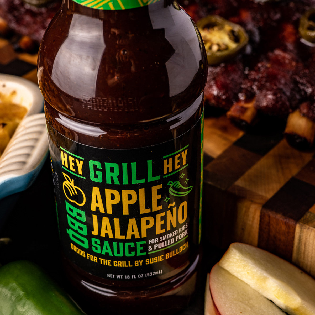  Hey Grill Hey Apple Jalapeno BBQ Sauce Sweet And Spicy 16 Oz Bottle(Hey Grill Hey Apple Jalapeno Bbq Sauce 16 Oz)