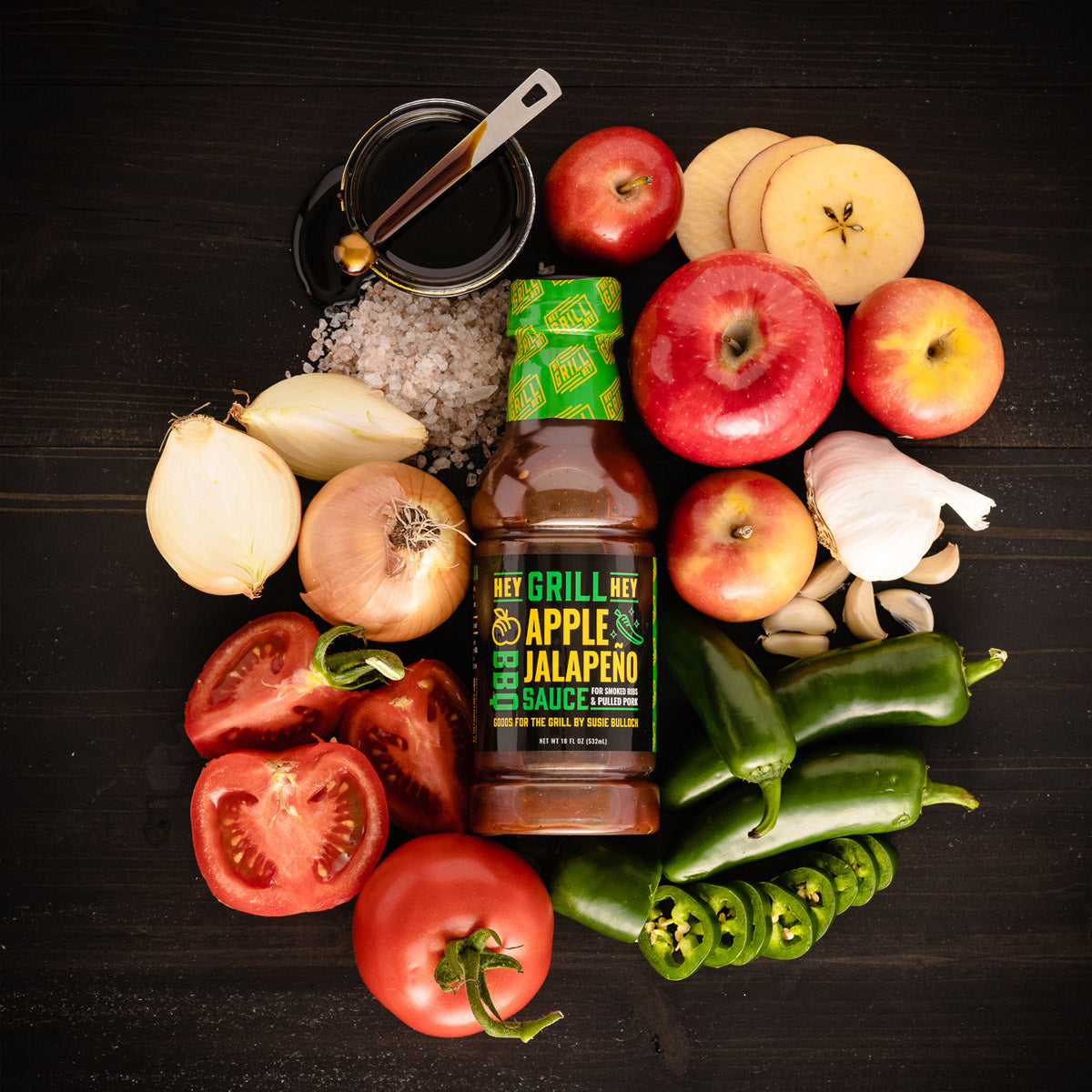  Hey Grill Hey Apple Jalapeno BBQ Sauce Sweet And Spicy 16 Oz Bottle(Hey Grill Hey Apple Jalapeno Bbq Sauce 16 Oz)