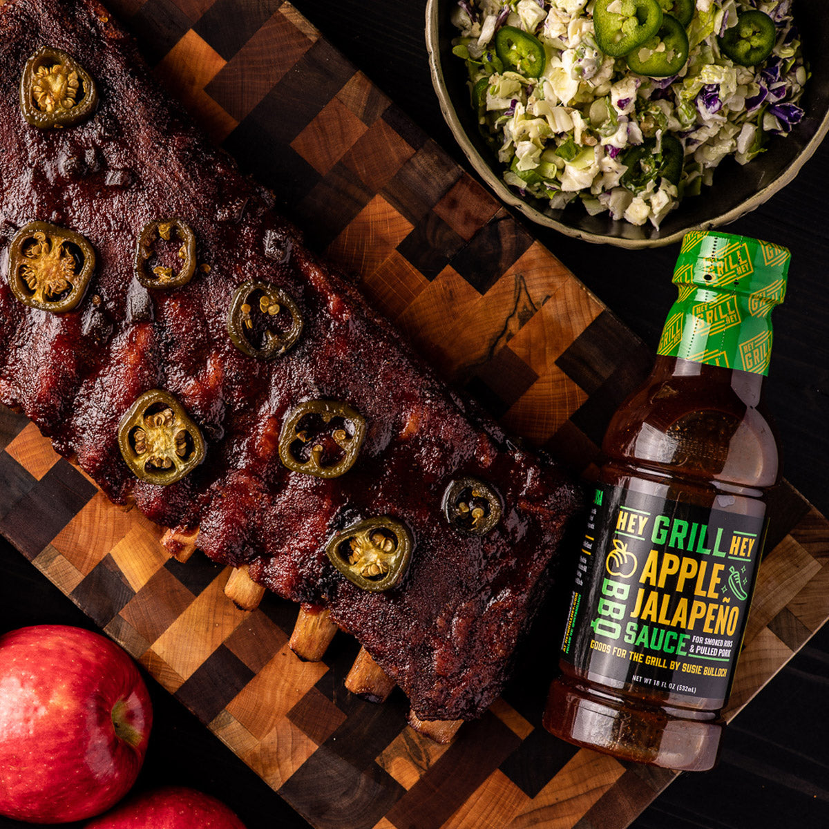  Hey Grill Hey Apple Jalapeno BBQ Sauce Sweet And Spicy 16 Oz Bottle(Hey Grill Hey Apple Jalapeno Bbq Sauce 16 Oz)