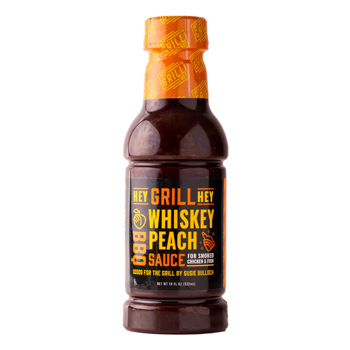 Hey Grill Hey Whiskey Peach BBQ Sauce 16 Oz Chicken Fish Pork Onion Vinegar(Hey Grill Hey Whiskey Peach Bbq Sauce 16 Oz)