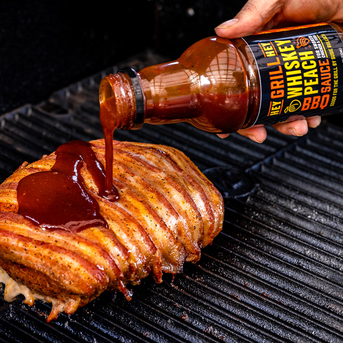  Hey Grill Hey Whiskey Peach BBQ Sauce 16 Oz Chicken Fish Pork Onion Vinegar(Hey Grill Hey Whiskey Peach Bbq Sauce 16 Oz)