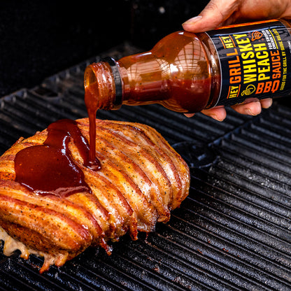  Hey Grill Hey Whiskey Peach BBQ Sauce 16 Oz Chicken Fish Pork Onion Vinegar(Hey Grill Hey Whiskey Peach Bbq Sauce 16 Oz)