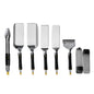  Halo Elite Griddle 8-Piece Magnetic Kit Stainless Steel Tools & Squeeze Bottles(Deluxe Elite Griddle Kit)