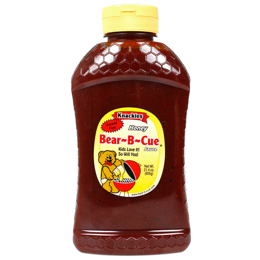  Knackies Sweet Fire BBQ Sauce Hot Spicy 21.4 Oz. K303 Bear Container(Knackies Sweet Fire Bbq Sauce Hot Spicy 21 4 Oz K303)