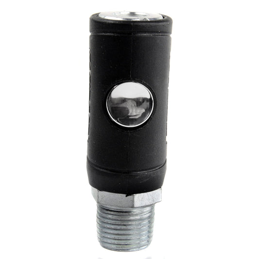  Industrial Style Safety Air Plug Coupler 1/4" Body 1/2" MNPT Push Button Release(Industrial Style Safety Air Plug Coupler 1 4 Body 1 2 Mnpt Push Button Release)