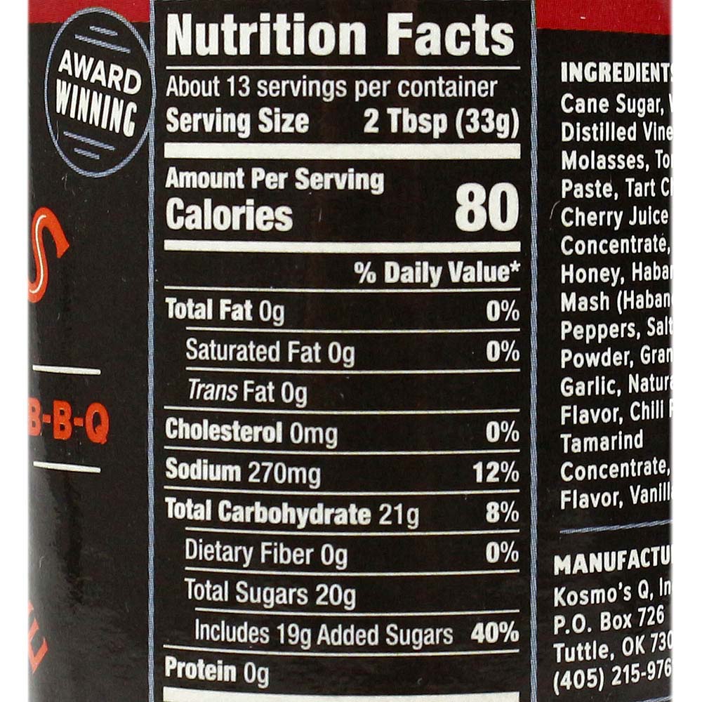  Kosmos Q Cherry Habanero BBQ Sauce 15.5 Oz Bottle KOS-CHRRY-HAB(Kosmos Q Cherry Habanero Bbq Sauce 15 5 Oz Bottle)