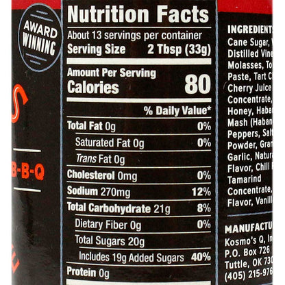  Kosmos Q Cherry Habanero BBQ Sauce 15.5 Oz Bottle KOS-CHRRY-HAB(Kosmos Q Cherry Habanero Bbq Sauce 15 5 Oz Bottle)