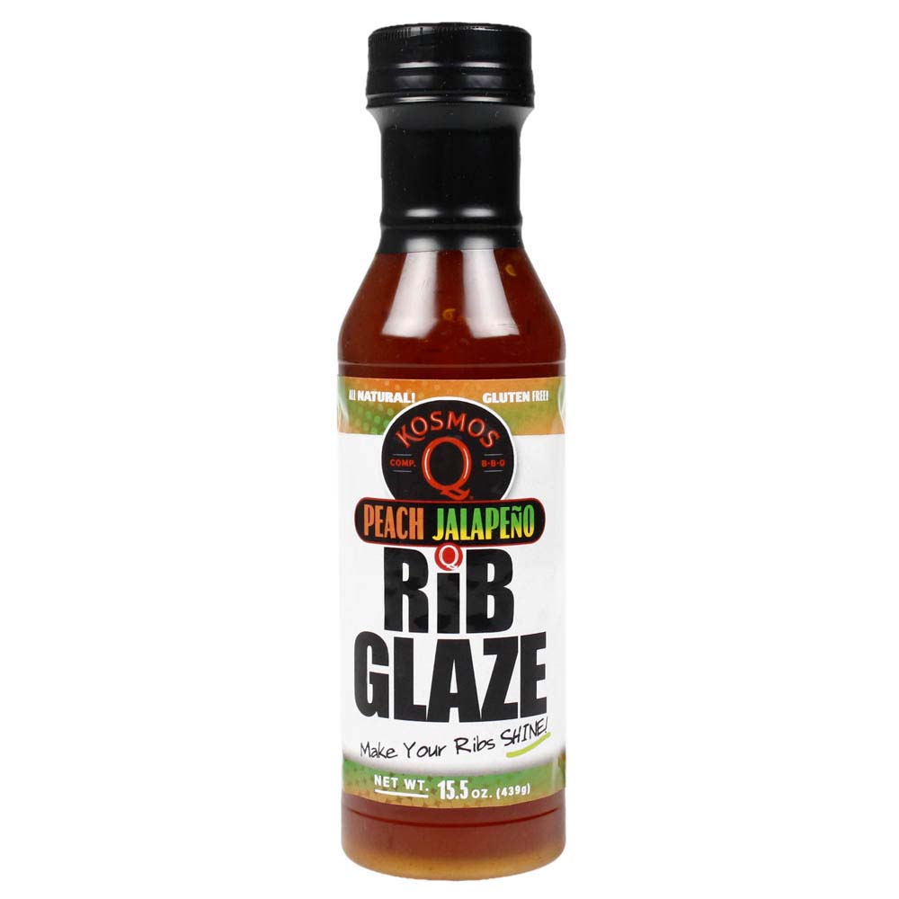  Kosmos Q Peach Jalapeno Rib Glaze BBQ Sauce 15.5 Oz Bottle KOS-PCHJALA(Kosmos Q Peach Jalapeno Rib Glaze 15 5 Oz Bottle)