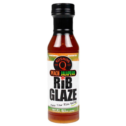  Kosmos Q Peach Jalapeno Rib Glaze BBQ Sauce 15.5 Oz Bottle KOS-PCHJALA(Kosmos Q Peach Jalapeno Rib Glaze 15 5 Oz Bottle)