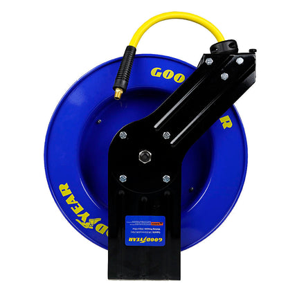  ﻿﻿Goodyear 3/8" X 50' Retractable Steel Reel Rubber Air Hose 1/4" NPT Heavy Duty(Goodyear 3 8 X 50 Retractable Steel Reel Rubber Air Hose 1 4 Npt Heavy Duty)
