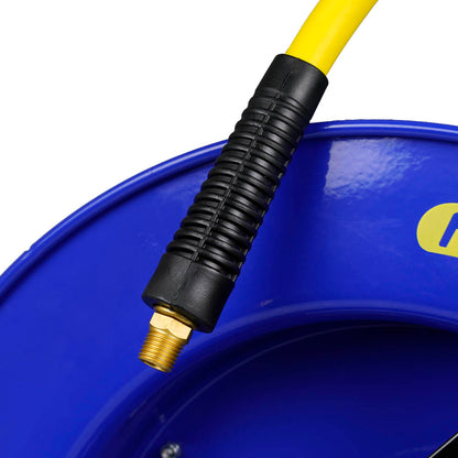 ﻿﻿Goodyear 3/8" X 50' Retractable Steel Reel Rubber Air Hose 1/4" NPT Heavy Duty(Goodyear 3 8 X 50 Retractable Steel Reel Rubber Air Hose 1 4 Npt Heavy Duty)