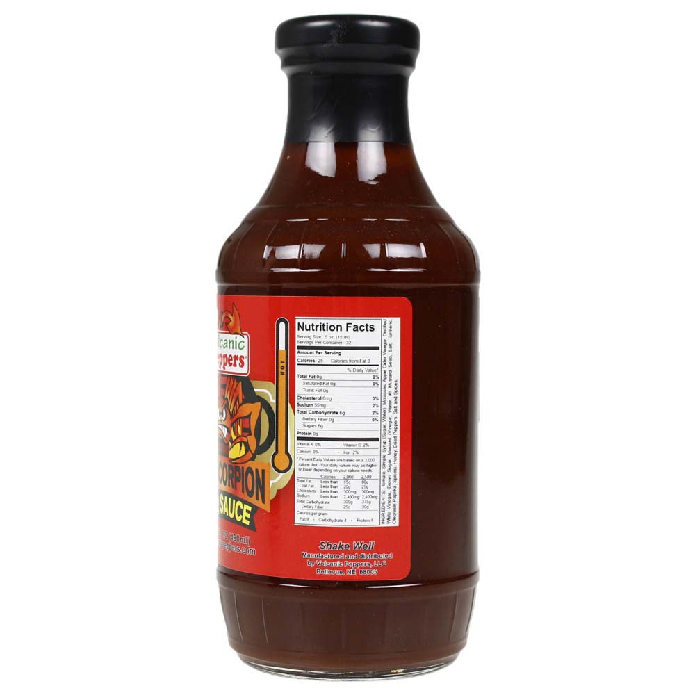  Volcanic Peppers Hot Scorpion BBQ Sauce 16 Oz Bottle Ghost And Scorpion LAVAHSB(Volcanic Peppers Hot Scorpion Bbq Sauce)