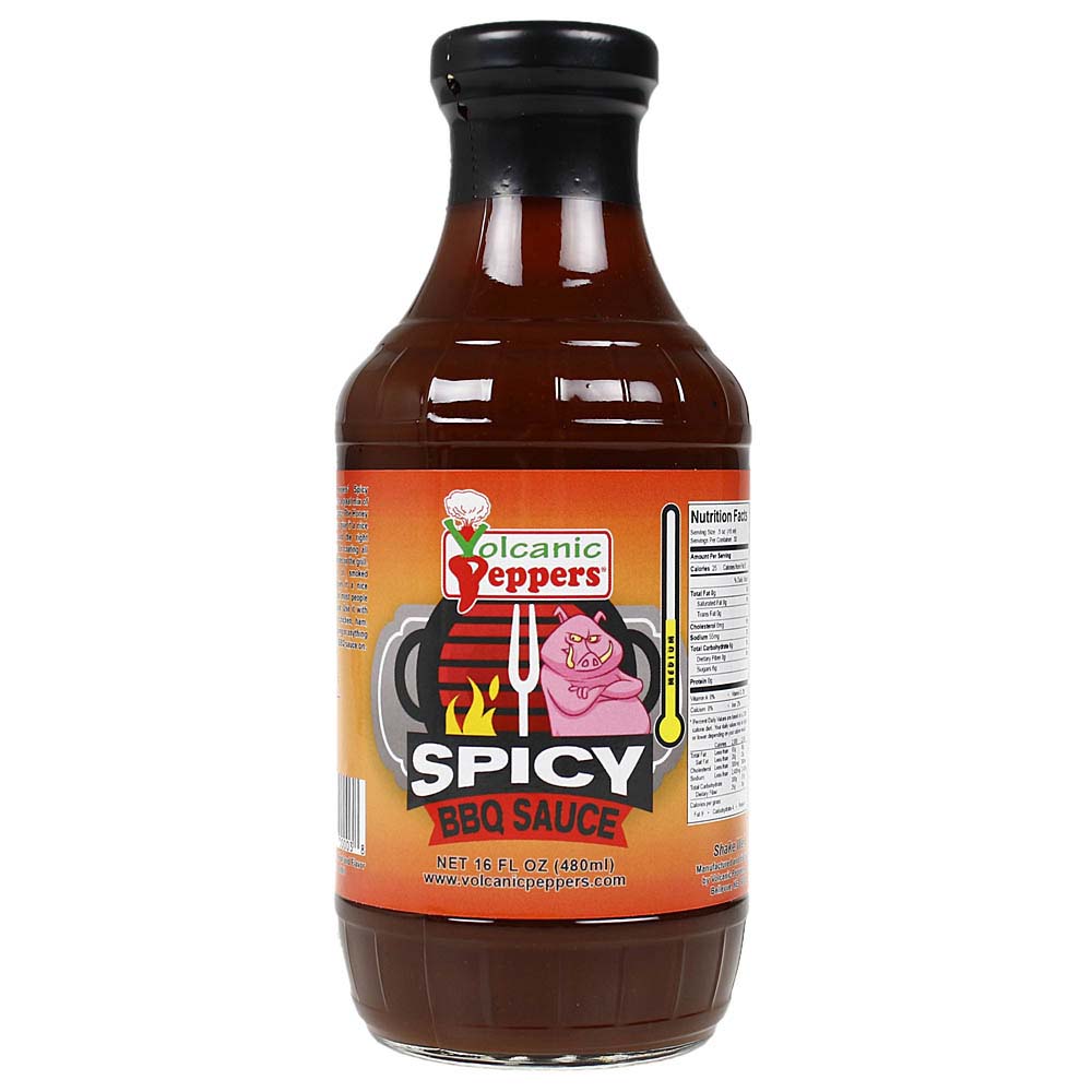  Volcanic Peppers Spicy BBQ Sauce 16 Oz Bottle Sweet Smokey Spicy LAVASBB(Volcanic Peppers Spicy Bbq Sauce)