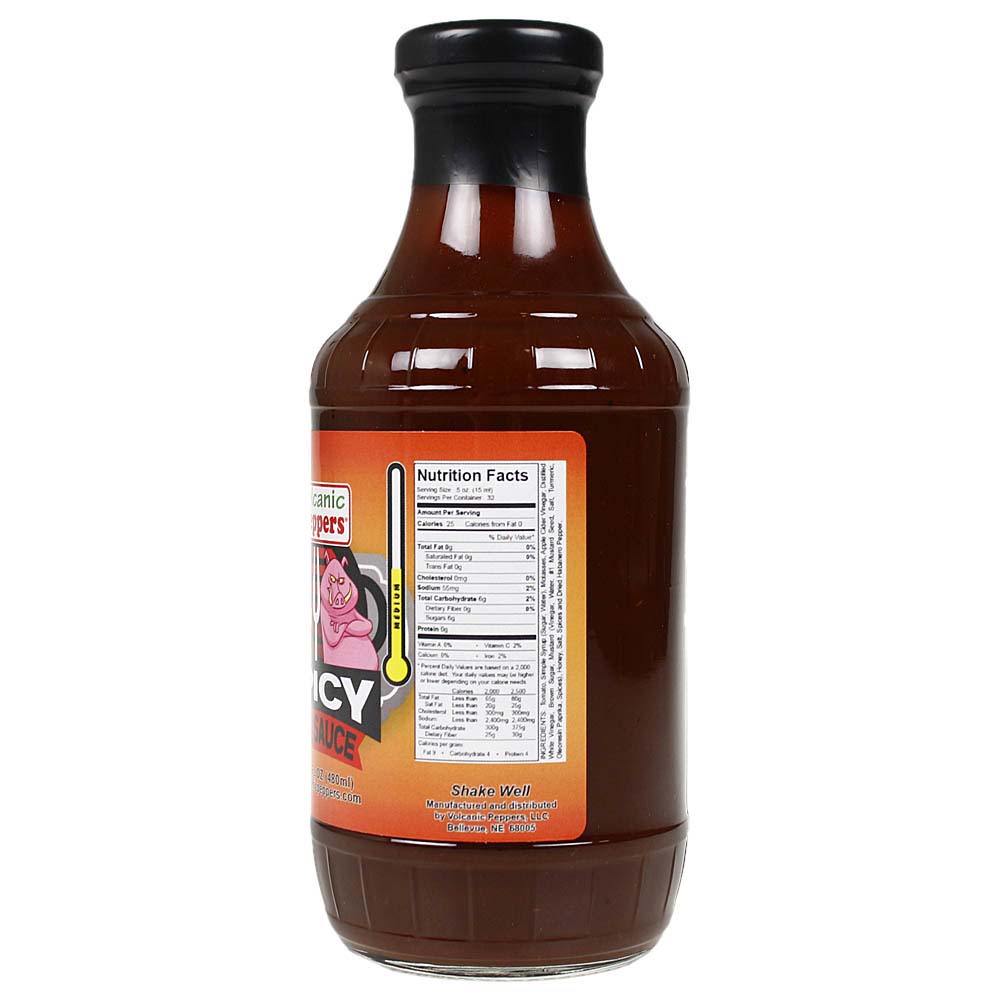  Volcanic Peppers Spicy BBQ Sauce 16 Oz Bottle Sweet Smokey Spicy LAVASBB(Volcanic Peppers Spicy Bbq Sauce)