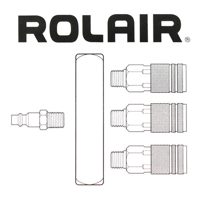  Rolair 1/4" NPT 3-Way Bar Air Manifold With 3 Couplers And Plug M-BAR3CP-14-1C(Rolair Bar Style Triple Outlet)