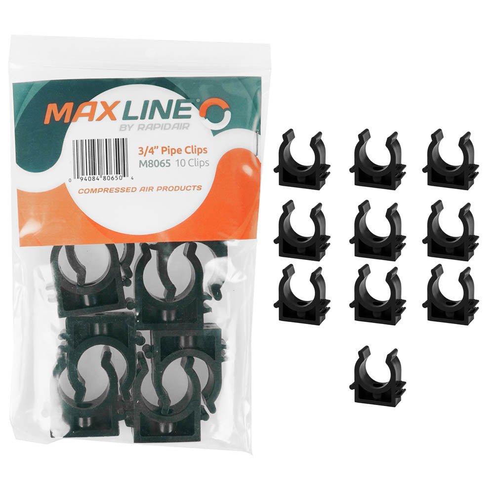  RapidAir MaxLine 3/4" Compressed Air Tubing Wall Mount Clips 10pc. M8065(Rapidair Maxline 3 4 Compressed Air Tubing Wall Mount Clips 10pc M8065)