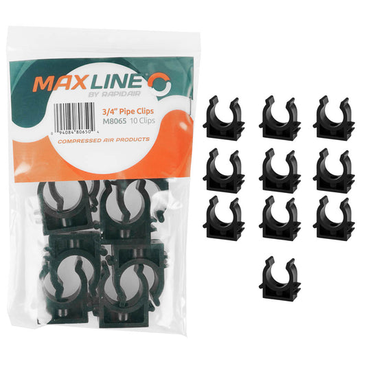  RapidAir MaxLine 3/4" Compressed Air Tubing Wall Mount Clips 10pc. M8065(Rapidair Maxline 3 4 Compressed Air Tubing Wall Mount Clips 10pc M8065)