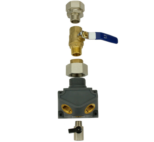  RapidAir MaxLine 1" Tubing Inlet Dual 1/2" Outlet Air Drop Port With Ball Valve M8203V(Rapidair Maxline 1 Tubing Inlet Dual 1 2 Outlet Air Drop Port With Ball Valve M8203v)