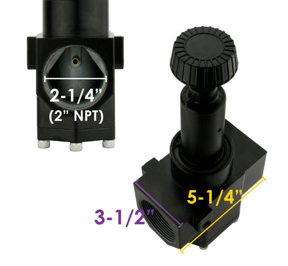  2" Industrial Grade Air Compressor Pressure Regulator With 200 PSI Liquid Filled Gauge(2 Industrial Grade Air Compressor Pressure Regulator With 200 Psi Liquid Filled Gauge)