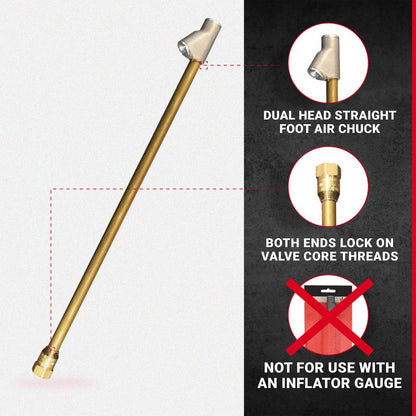  Milton S-693-12 Extended Reach Dual Head Air Chuck 1/4" FNPT 12" Long(Milton Dual Hd Str Ft Air Chuck 12 Overall Length)