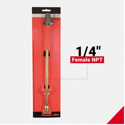  Milton S-693-12 Extended Reach Dual Head Air Chuck 1/4" FNPT 12" Long(Milton Dual Hd Str Ft Air Chuck 12 Overall Length)