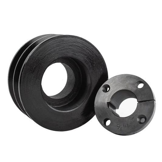  B Section Dual Groove 2 Pc 4" Pulley W/ 1-1/8" Sheave Shiv Cast Iron V Belt(B Section Dual Groove 2 Pc 4 Pulley W 1 1 8 Sheave Shiv Cast Iron V Belt)