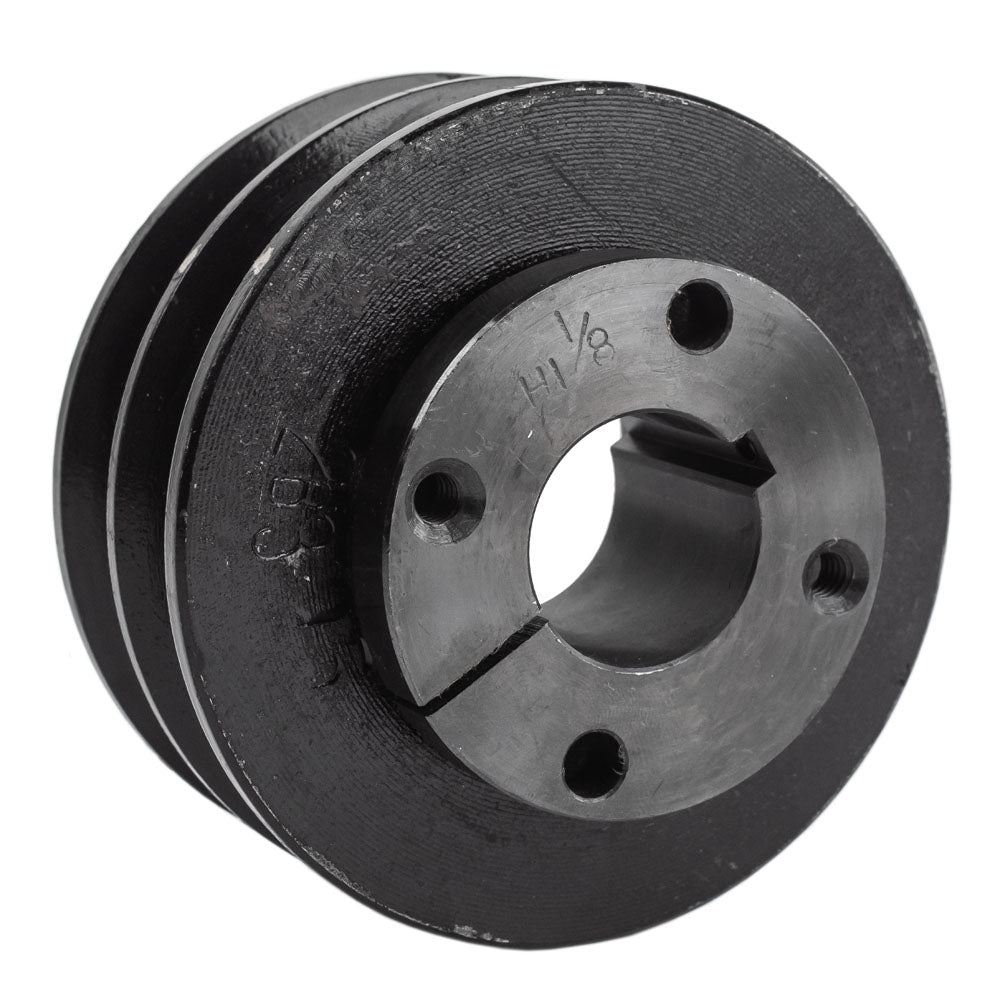  B Section Dual Groove 2 Pc 4" Pulley W/ 1-1/8" Sheave Shiv Cast Iron V Belt(B Section Dual Groove 2 Pc 4 Pulley W 1 1 8 Sheave Shiv Cast Iron V Belt)