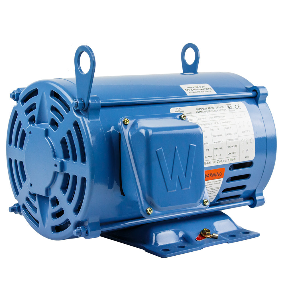  3 HP 3 Phase Electric Motor 1759 RPM 182T Frame 230/460V ODP(3 Hp 3 Phase Electric Motor 1800 Rpm 182t Frame Odp Open Drip Proof 230 460v)
