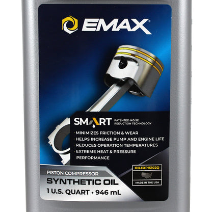  EMAX Smart Oil Piston Compressor Synthetic Oil 1 Qt OILEXPIS102C(Emax Smart Oil Piston Compressor Synthetic)