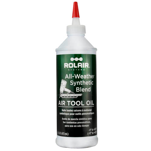  Rolair Pneumatic Air Tool Oil Lubricant 16oz. W/ Easy Pour Spout(Rolair Pneumatic Air Tool Oil Lubricant 16oz W Easy Pour Spout)