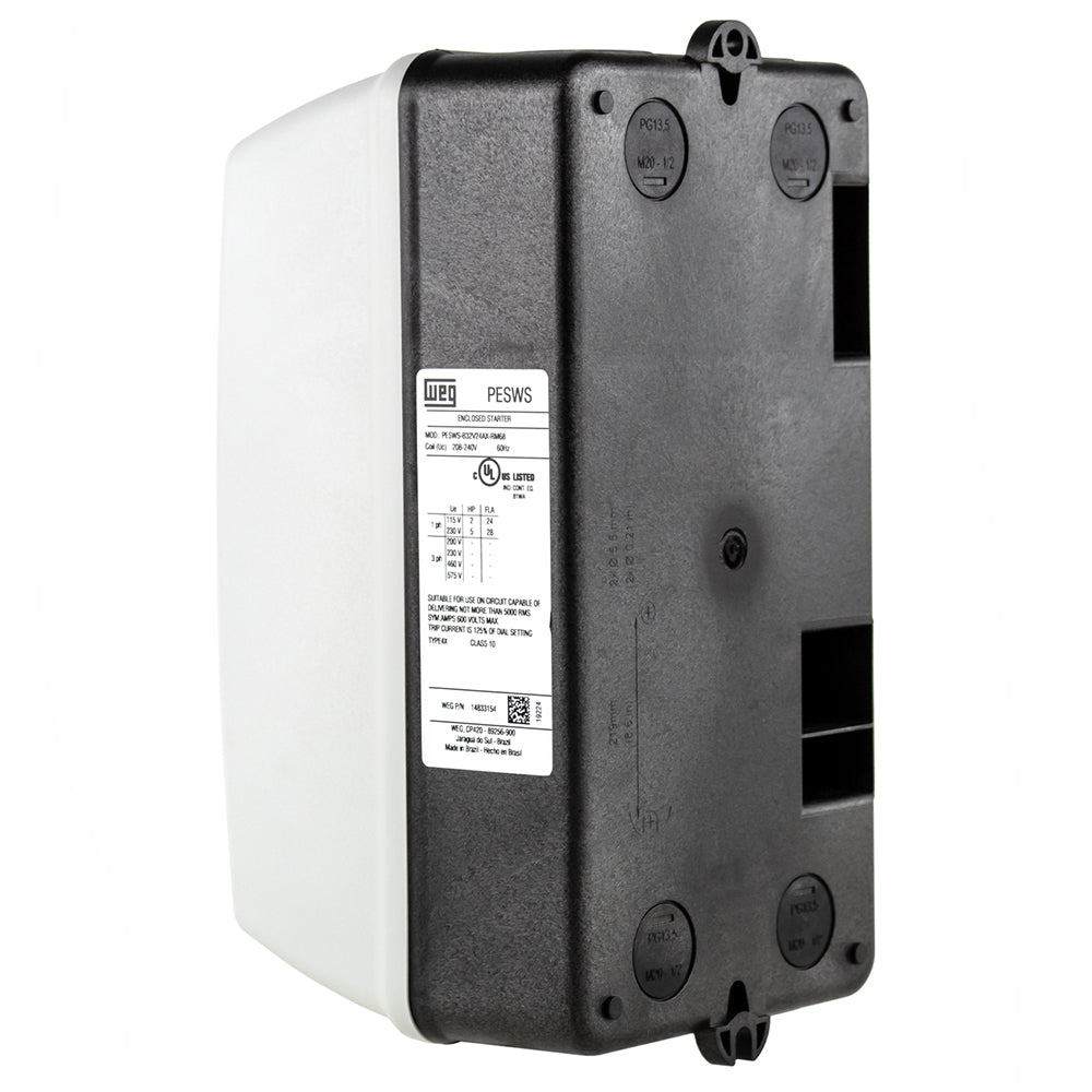  WEG 5 HP 1 Ph Magnetic Starter Electric Motor Control On/Off NEMA 4X 22-32 Amps(Weg 5 Hp 1 Ph Magnetic Starter Electric Motor Control On Off Nema 4x 22 32 Amps)