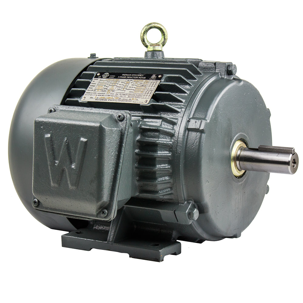  3 HP 3 Phase Electric Motor 1755 RPM 182T Frame 230/460V TEFC(3 Hp 3 Phase Electric Motor 1800 Rpm 182t Frame Tefc 230 460v Premium Efficiency)