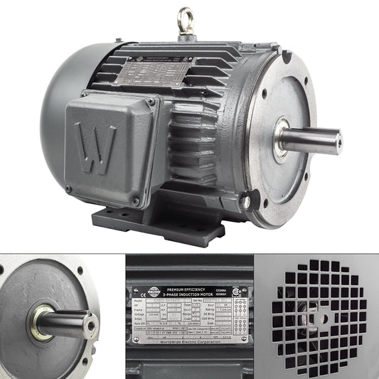  5 HP 3 Phase Electric Motor 3490 RPM 184TC Frame 230/460V TEFC C-Face(5 Hp 3 Phase Electric Motor C Face 3600 Rpm 184tc Tefc 230 460 Volt Severe Duty)