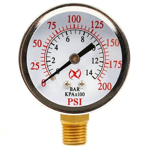  Air Compressor Pressure / Hydraulic Gauge 2" Face Side Mount 1/4" NPT 0-200 PSI(Air Compressor Pressure Hydraulic Gauge 2 Face Side Mount 1 4 Npt 0 200 Psi)