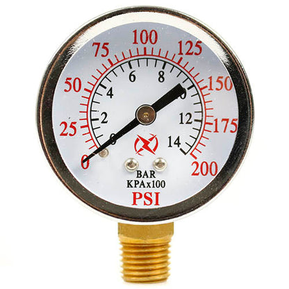  Air Compressor Pressure / Hydraulic Gauge 2" Face Side Mount 1/4" NPT 0-200 PSI(Air Compressor Pressure Hydraulic Gauge 2 Face Side Mount 1 4 Npt 0 200 Psi)