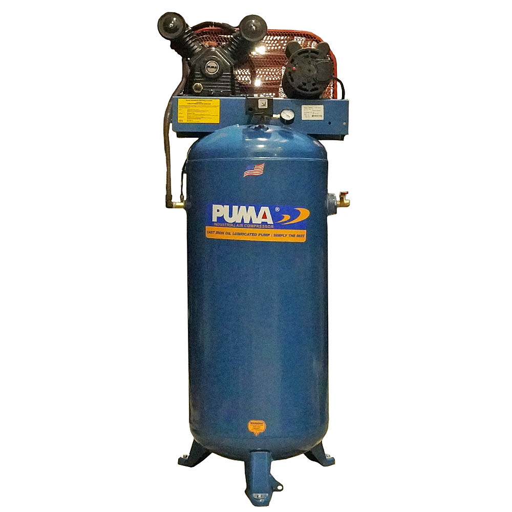  Puma 60-Gallon 2-Cylinder Air Compressor With 14 SCFM And 135 PSI Max PK6060V(Puma 60 Gallon 2 Cyl Air Compressor Pk6060v)