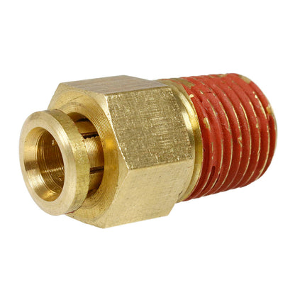  1/4" X 1/4" Male NPTF Push Lock Connector Quick Connect And Disconnect PP68CC(Brass 1 4 X 1 4 Male Connector Push Lock Adapter Pp68cc)