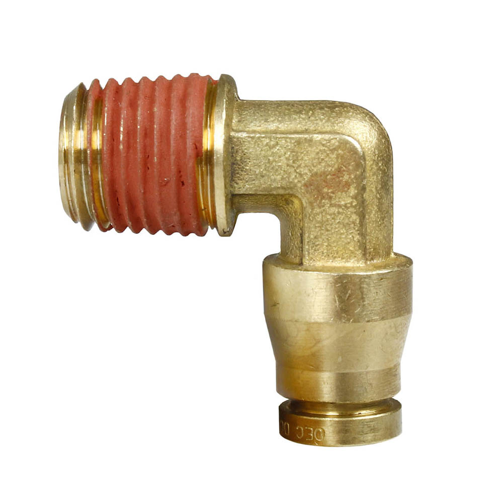  1/4" X 1/4" Push-In X Male NPTF Fixed Elbow Solid Brass Quick Connect Fitting(1 4 To 1 4 Push Lock Elbow Pp69cc)
