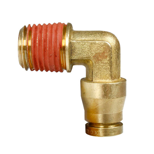  1/4" X 1/4" Push-In X Male NPTF Fixed Elbow Solid Brass Quick Connect Fitting(1 4 To 1 4 Push Lock Elbow Pp69cc)