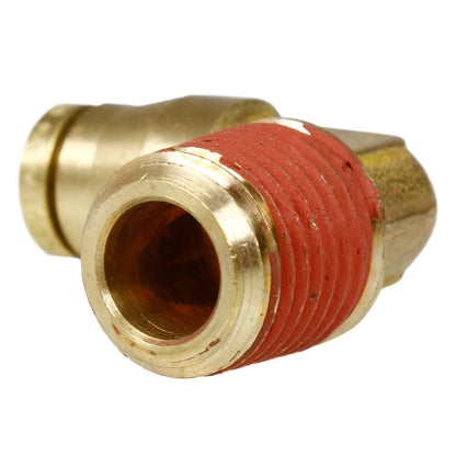  1/4" X 1/4" Push-In X Male NPTF Fixed Elbow Solid Brass Quick Connect Fitting(1 4 To 1 4 Push Lock Elbow Pp69cc)