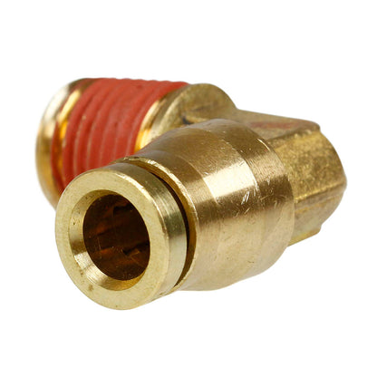  1/4" X 1/4" Push-In X Male NPTF Fixed Elbow Solid Brass Quick Connect Fitting(1 4 To 1 4 Push Lock Elbow Pp69cc)